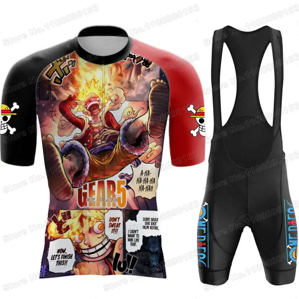 2022 Japanese Anime One Piece Cycling Jersey Set Luffy Gear 5 Cycling