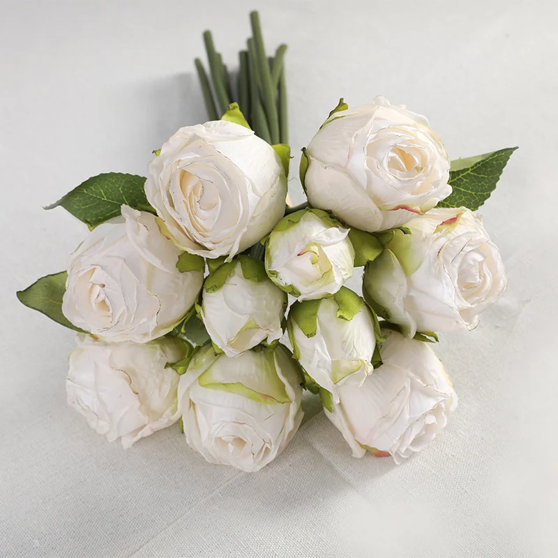 Real Touch Flowers White Roses Real Touch Silk Roses Bouquet