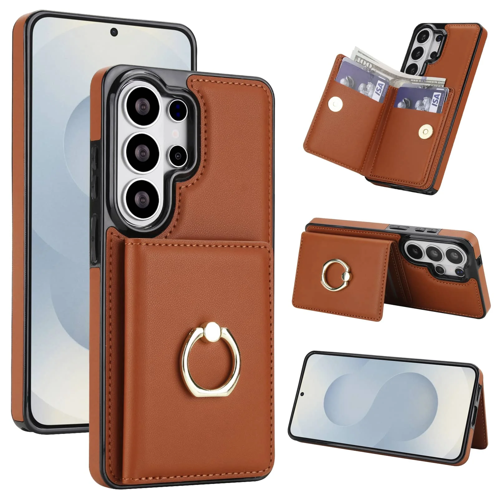 Premium Wallet Case with Card Holder and 360° Rotating Kickstand
