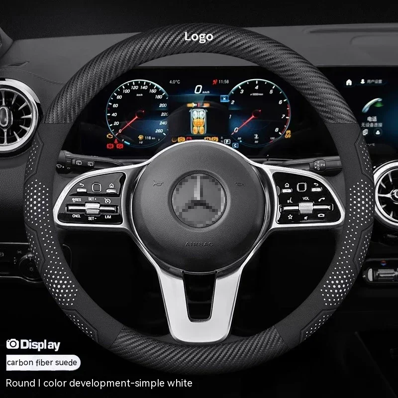 

Suede Carbon fiber Leather Car Steering Wheel Cover For Mercedes Benz B S C E-Class W221 222 212 213 245 204 GLA GLB GLC CLA CLS