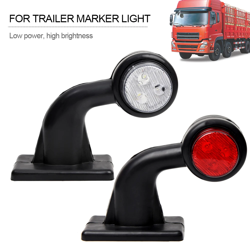 Plastic Truck Side Marker Light 12V Red White Trailer Outline Lamp