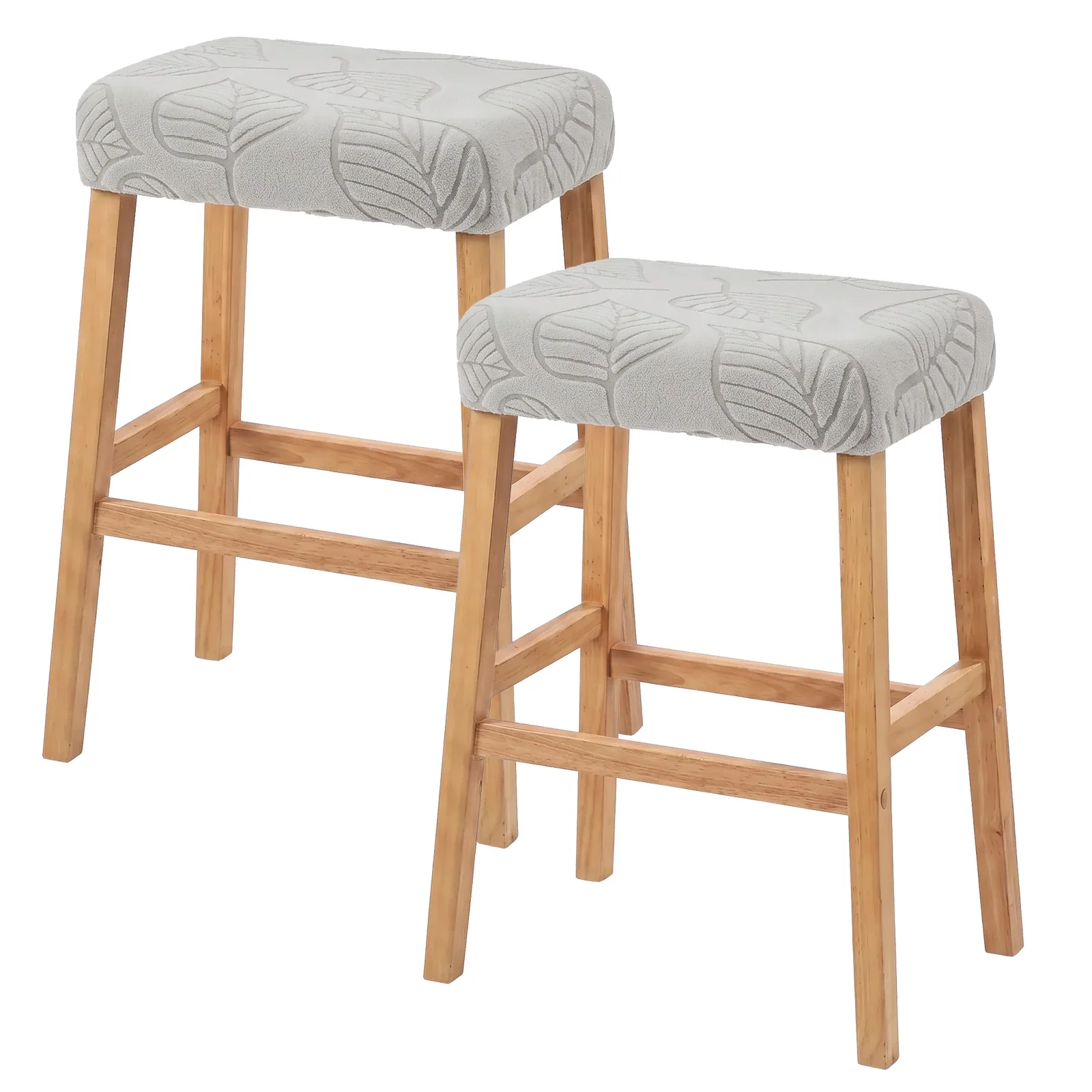 Pack of 2 Stretchy Square Bar Stool Slipcovers with Elastic Band