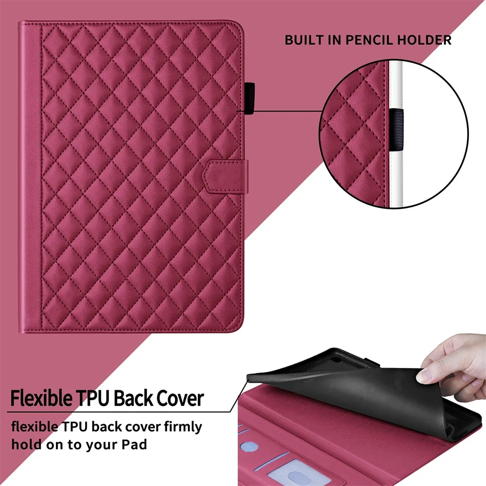 Elegant PU Leather Wallet Tablet Cover - Fashionable Protective Case in Chic Design