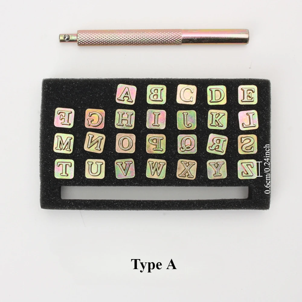 Leather Crafts Capital Letters Stamp Set 26 Letters Alphabet Stamps Steel Punch Tool Leather Art Crafts Stamping Tools