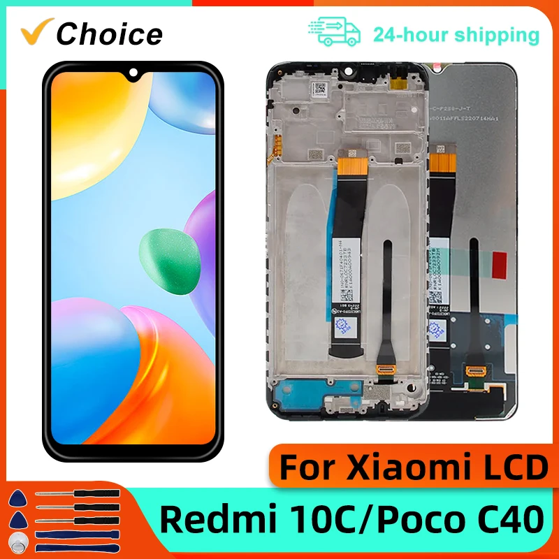 Schermo LCD Per Xiaomi Redmi 10C - Display 6.71 Pollici, Touch Screen, Con Cornice Nera E Strumenti