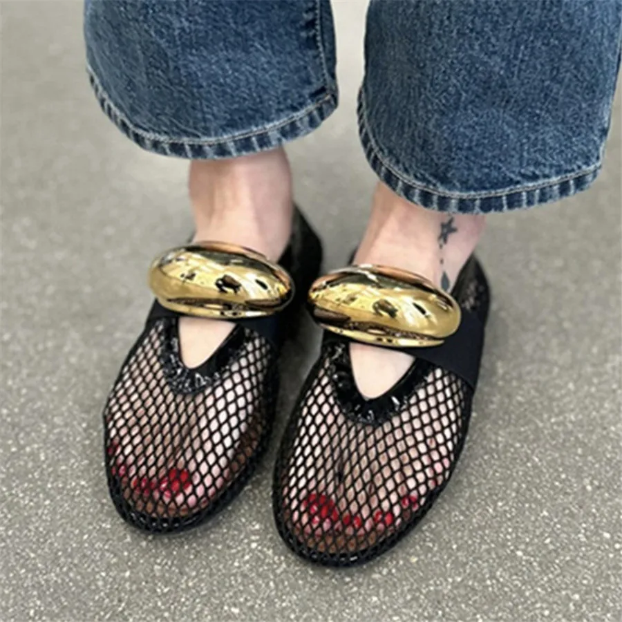 SUIARA - Zapatos Planos De Ballet Con Cordones Para Mujer, Con Puntera