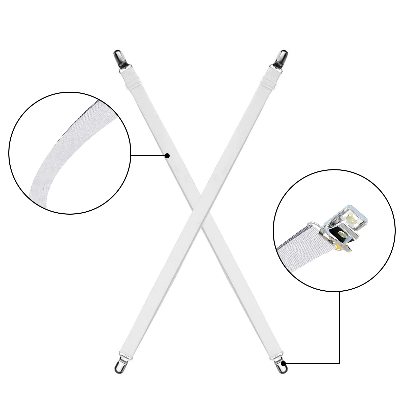 

Bed Sheet Tensioner Adjustable for Wrinkle-Free Bed Sheets Elastic Premium Sheet Tensioner with High-Quality Metal Clip 30-100cm