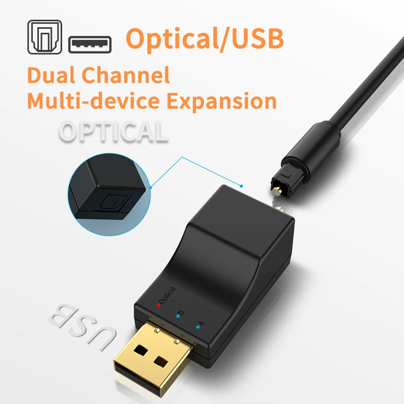 VAORLO Optical Fiber/USB Bluetooth Audio Transmitter USB Dongle Low Latency Stereo Wireless Adapter For Switch/PC/TV/PS4/XBOX bluetooth adapter bluetooth transceiver adapter audio adapter bluetooth aux adaptor