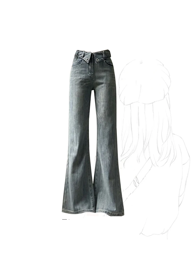 

Women's Baggy Blue Jeans Vintage 2000s Y2k 90s Aesthetic Harajuku Denim Trouser Korean High Waist Wide Leg Cowboy Pants Clothes