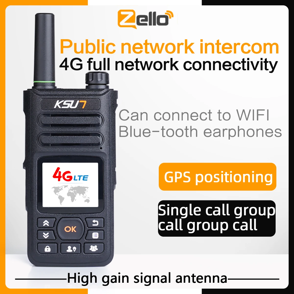 Poc PTT Zello Walkie Talkie 4g WiFi Android Phone Radio Long Range 100 Miles Km Professional Walkie Talkie Insert Your Sim Card