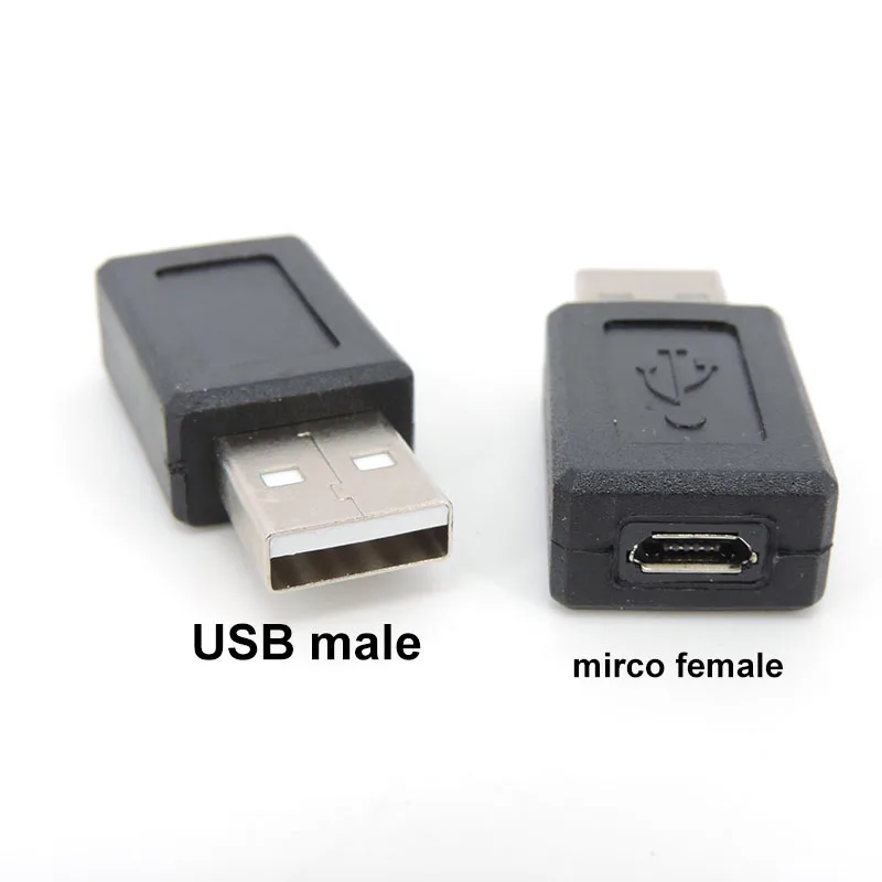 USB 2.0 Type A to Micro USB B Adapter Plug Converter