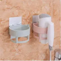 2024 New Abs Hair Dryer Holder Multifunctional Adhesive Hair Drier Organizer Seamless Bathroom Shelves Space Saver Storage Rack 2