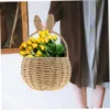 Easter Rattan Woven Hand Basket Woven Rattan Hand Basket  Sundry Organizer Diy Flowers Gift Storage Holder Rabbit Picnic home 1