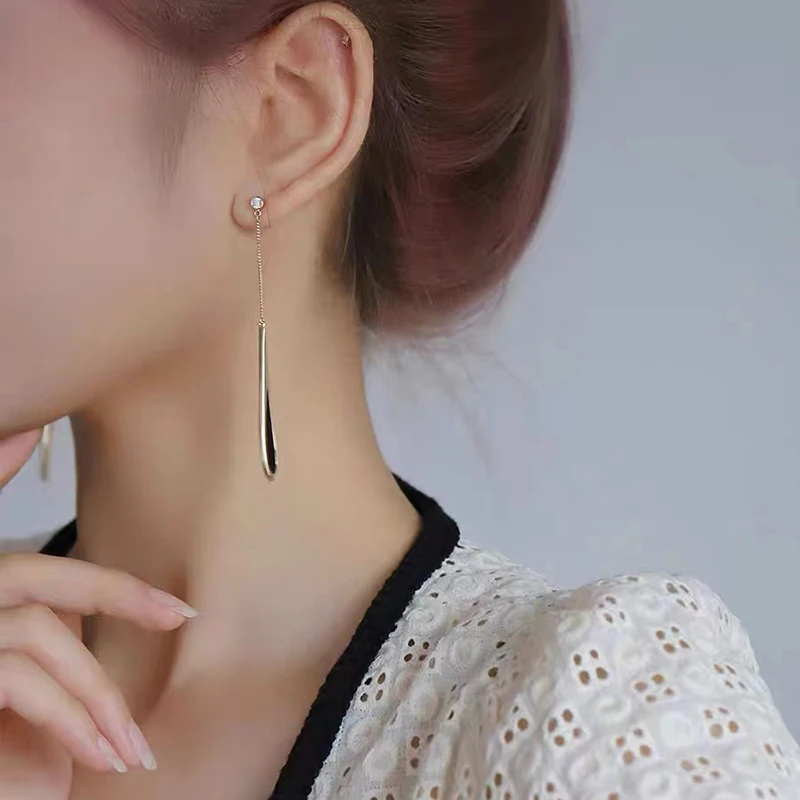 European and American Drop Tassel Long Earrings Fashion Party Luxury Accessories For Women&lsquo;s Temperament Jewelry dangle earrings drop earrings long earrings crystal tassel earrings
