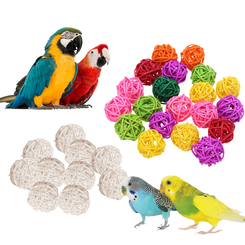 10pcs Primary Color Sepak Takraw Parrot Chewing Toy Ball Pet Bird Foot ...