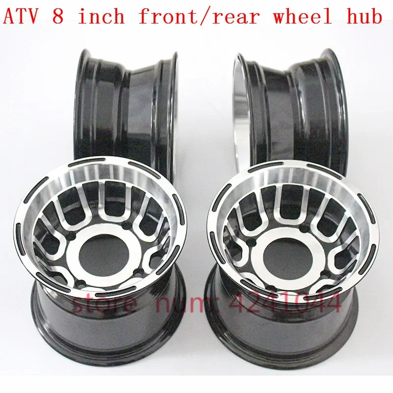 2PCS ATV accessories front rear wheel hub 8 inch go-kart off-road 4 aluminum rims for 21x7.00-8 20x9.50-8 19X7-8 tyre