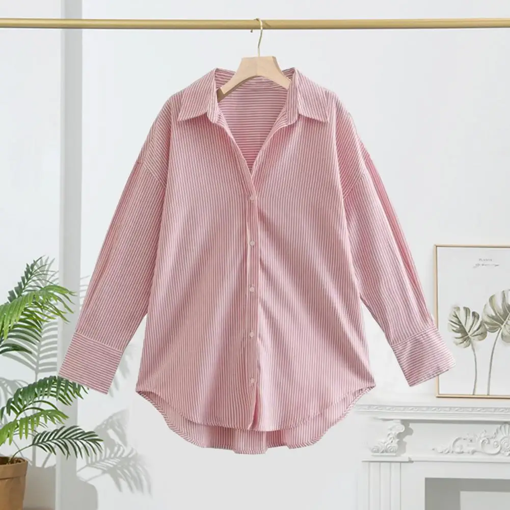

Women Commute Top Elegant Women's Office Blouse with Turn-down Collar Long Sleeves Formal Business Style Cardigan for Ol Commute