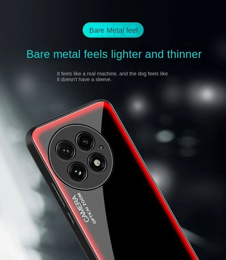 Gradient Tempered Glass Protective Back Cover Case