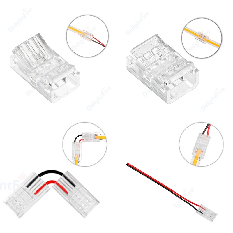 Fil d'extension de connecteur de bande LED, 2 broches, 4 broches, 5 broches,  câble 8mm, 10mm, 12mm, 22AWG, 15cm, connecteurs de bande LED pour bandes LED  RGB RGBW, 5 pièces, 100 pièces - AliExpress