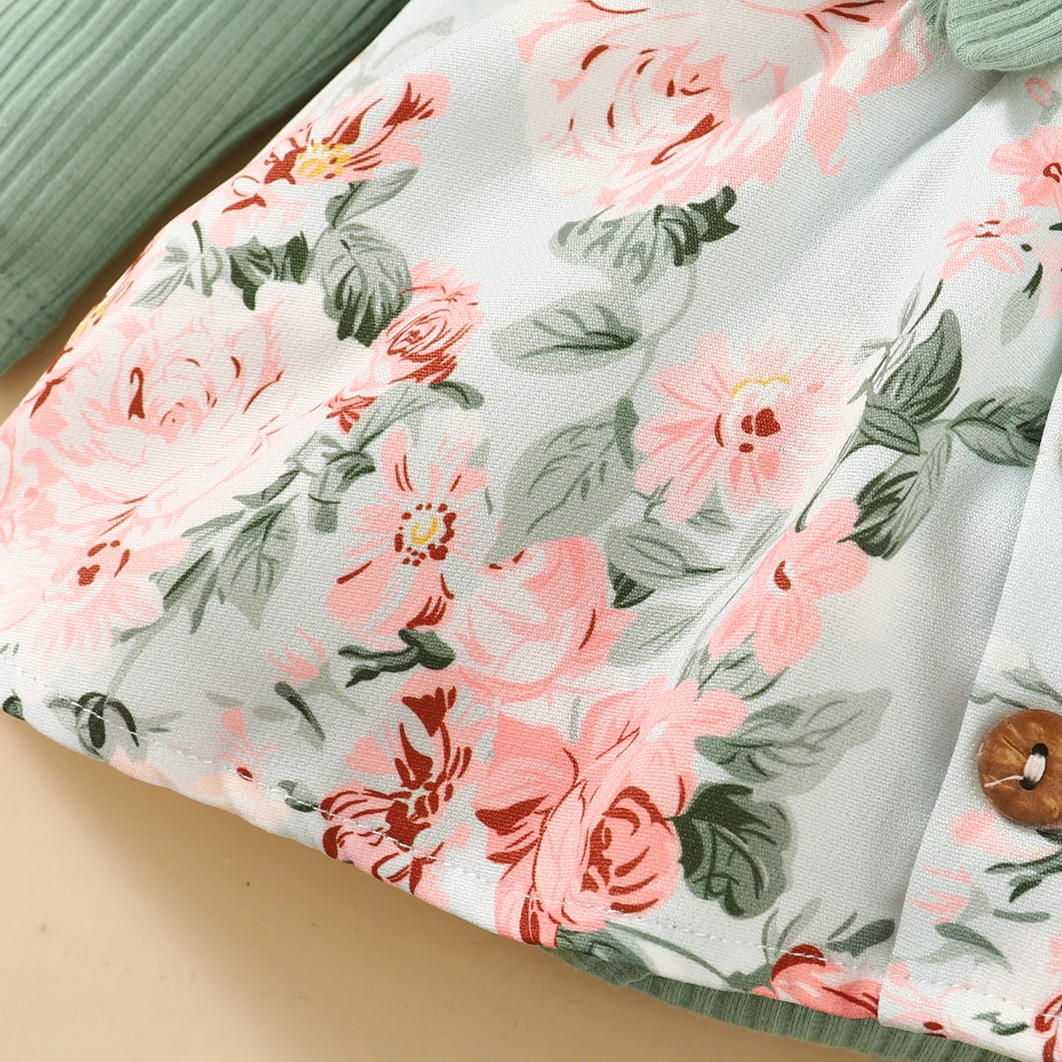 Girls Dress Baby Jumpsuit Baby Girl Dress 0-18 Months Newborn Baby Girl Clothes Baby Flower Romper Dress Long Sleeves Bodysuit+Headband Infant Girl 2PCS Cute Costume