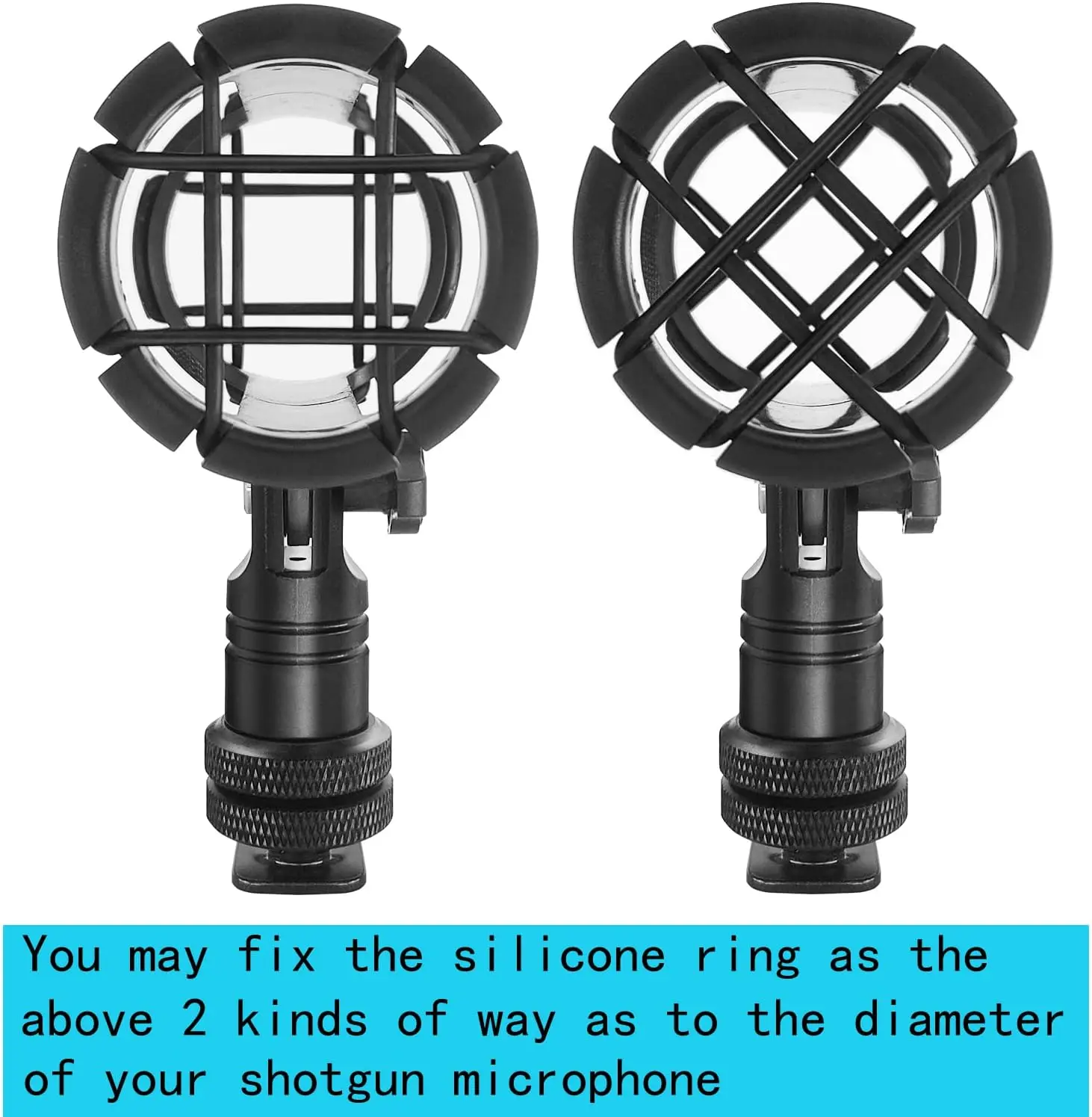 마이크 쇼크마운트 유니버설 홀더 클립(핫슈 마운트 포함) 샷건 마이크용 AKG D230 Sennheiser MKH-416 ME66 Rode NTG