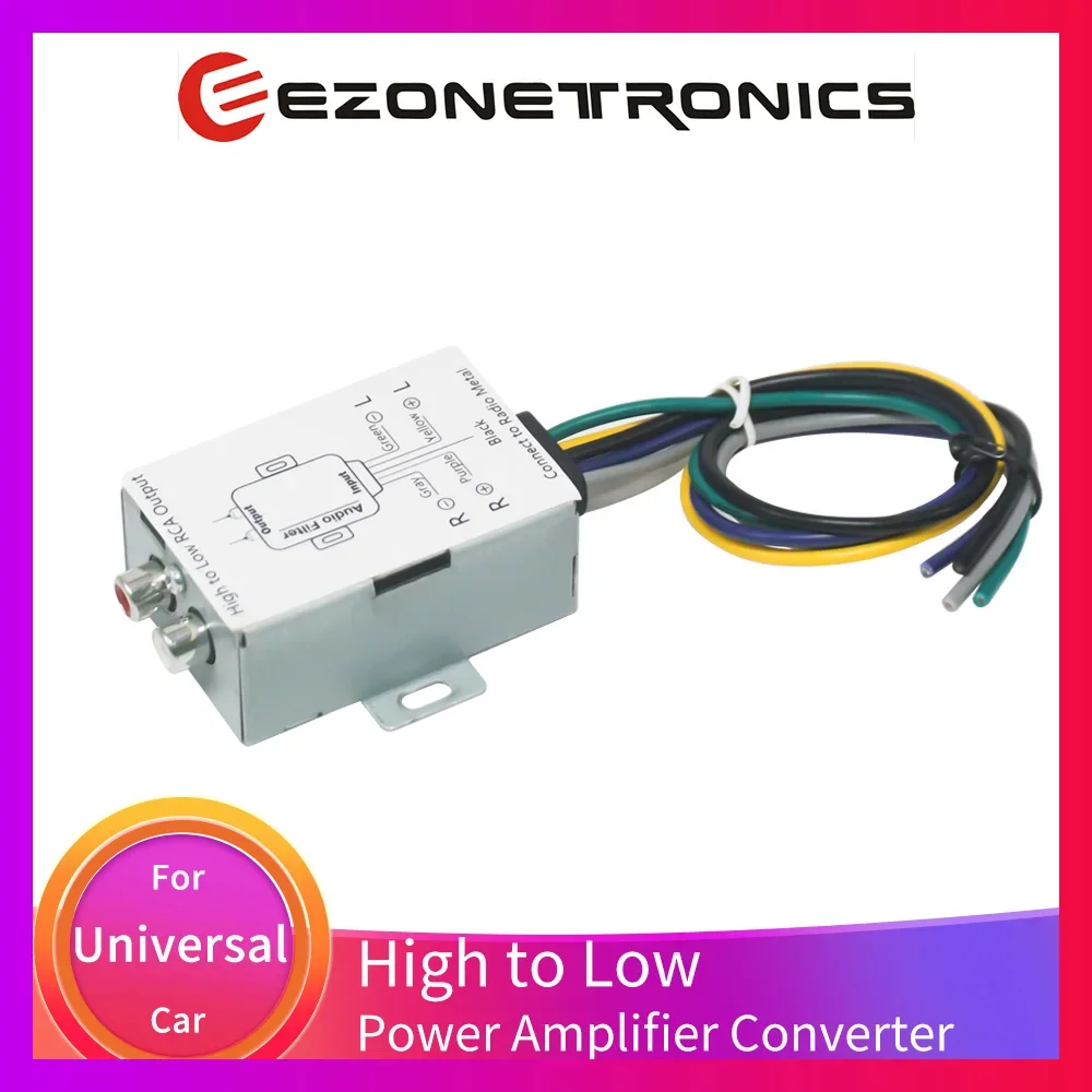 

Car Stereo Audio Speak Signal Hi-Low Converter for Auto Amp Subwoofer Amplifier CD Player 2/4-Channel High to Low Adapter