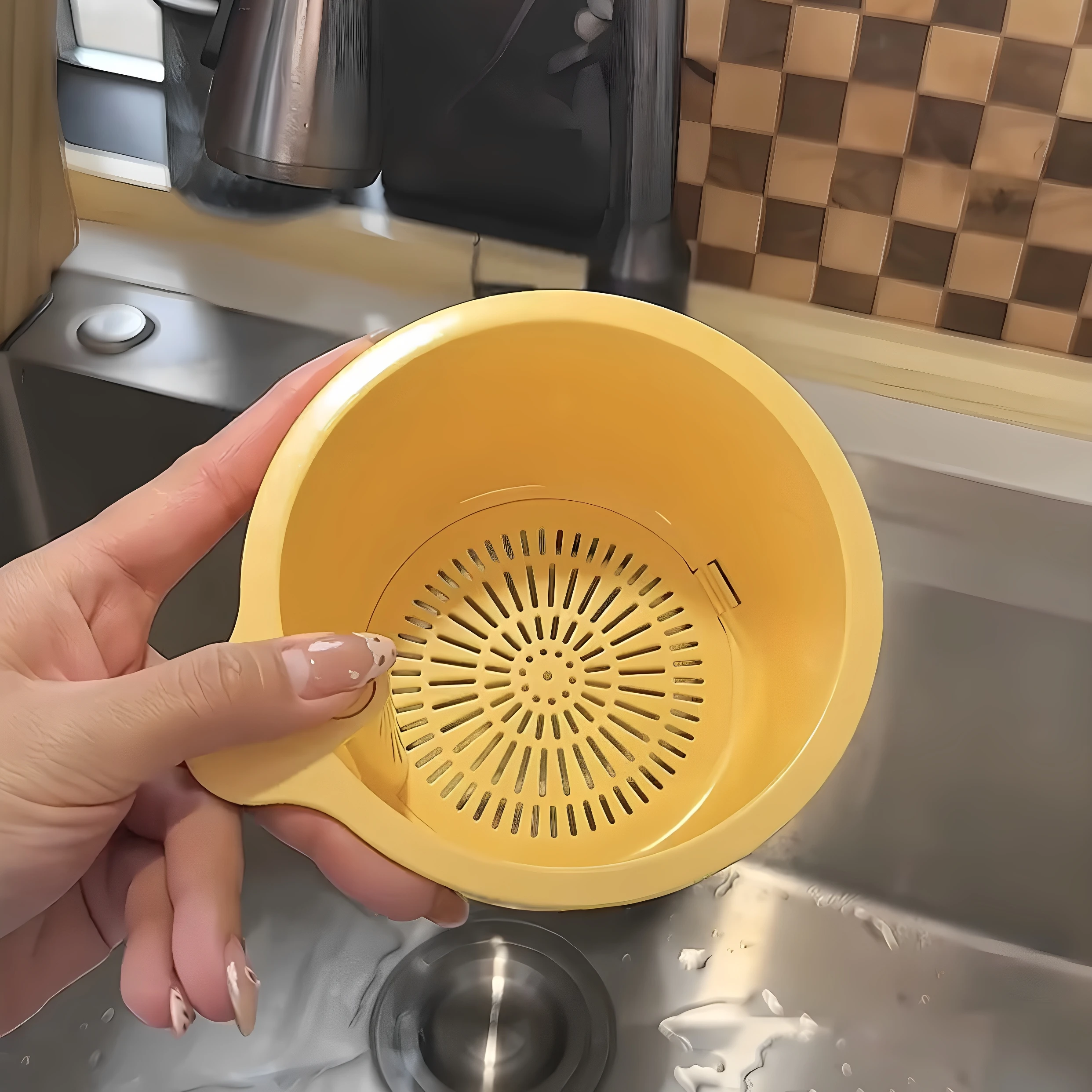 Kitchen Sink Strainer Filter One Touch Opening And Closing Drainage Hanging Bag Food Residue Basket Household Cleaning Tool