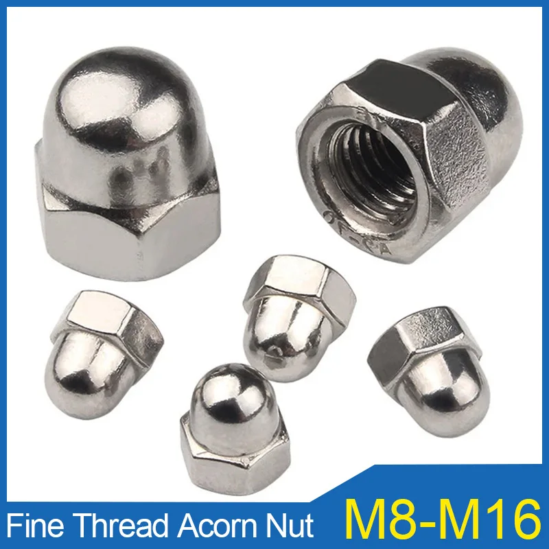 2/10pcs M8 M10 M12 M14 M16 Fine Thread Acorn Nut 304 Stainless Steel Decorative Cap Nuts Covers