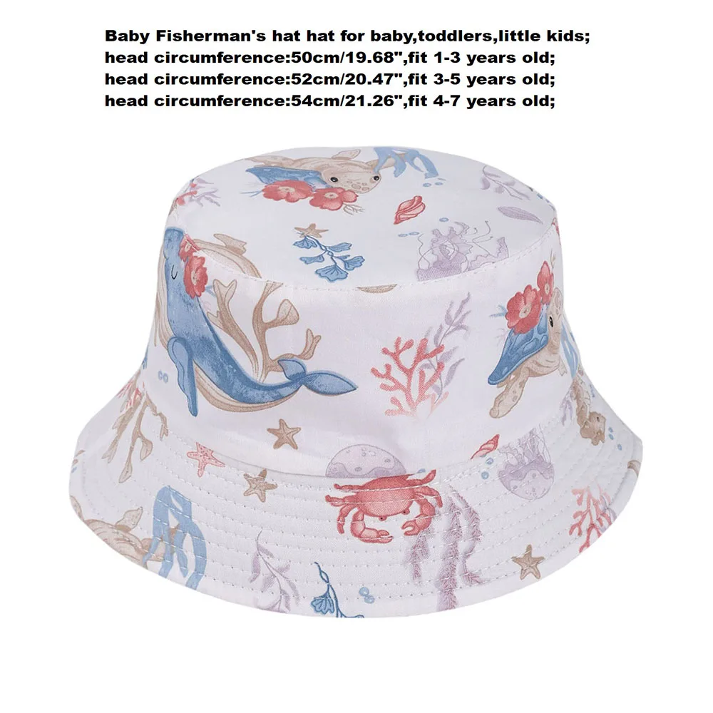 Summer Children Bucket Hats for Girls and Boys Beach Sun Cap Cartoon Autumn Kids Fisherman's Cap Outdoor Baby Sun Hat for Sun Hats