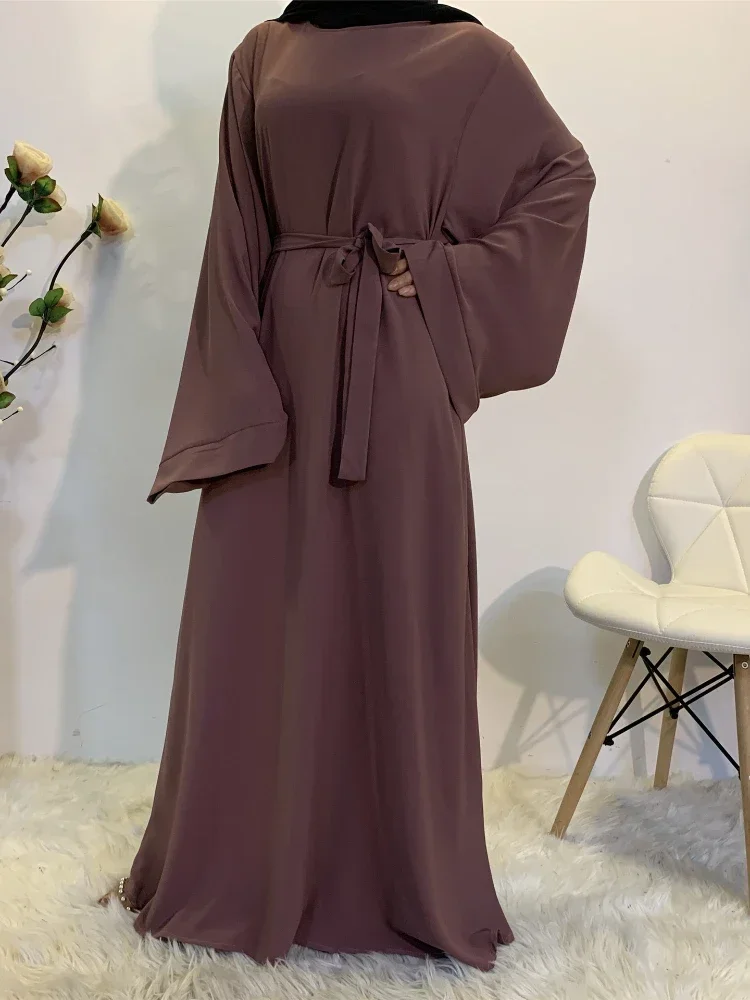 Muslim Dubai Abaya Long Hijab Dresses with Belt Islamic Clothing Fashion Abayas African Dresses for Women Kaftan Robe Musulmane