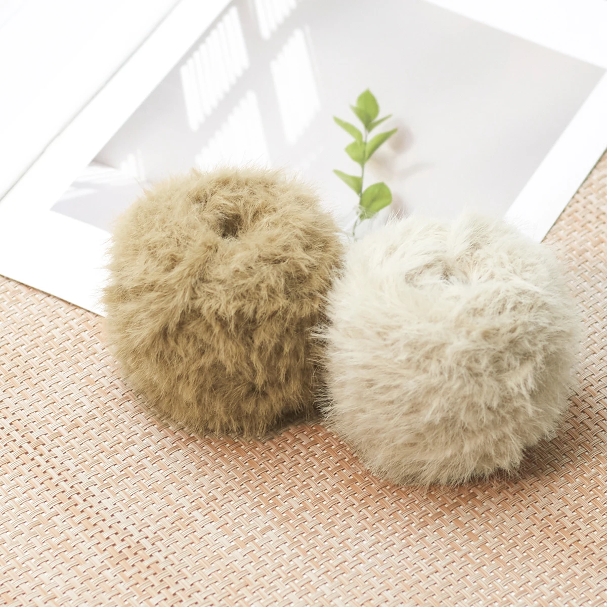 50g high and low hair imitation fur wire knitted scarf bag handmade woven DIY hook needle water mink wool ball/GD01 2