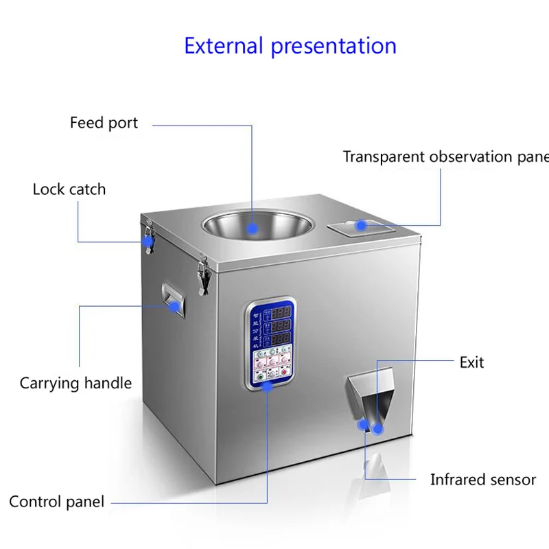 Desktop Filling Machine Inductive And pedalable Blanking Automatic Weighing Filling Machine Dispenser Packing