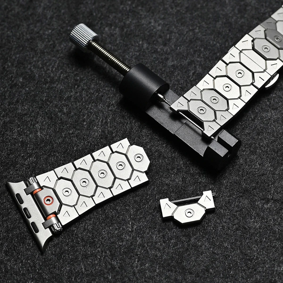 Luxurious Titanium Color Stainless Steel Watch Bracelet