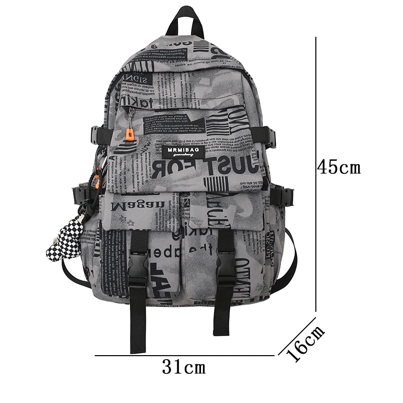 Cool Graffiti Large-capacity Backpack Women Man Waterproof School Bags for Teenagers Geometric Travel Backpack Ladies Bookbags