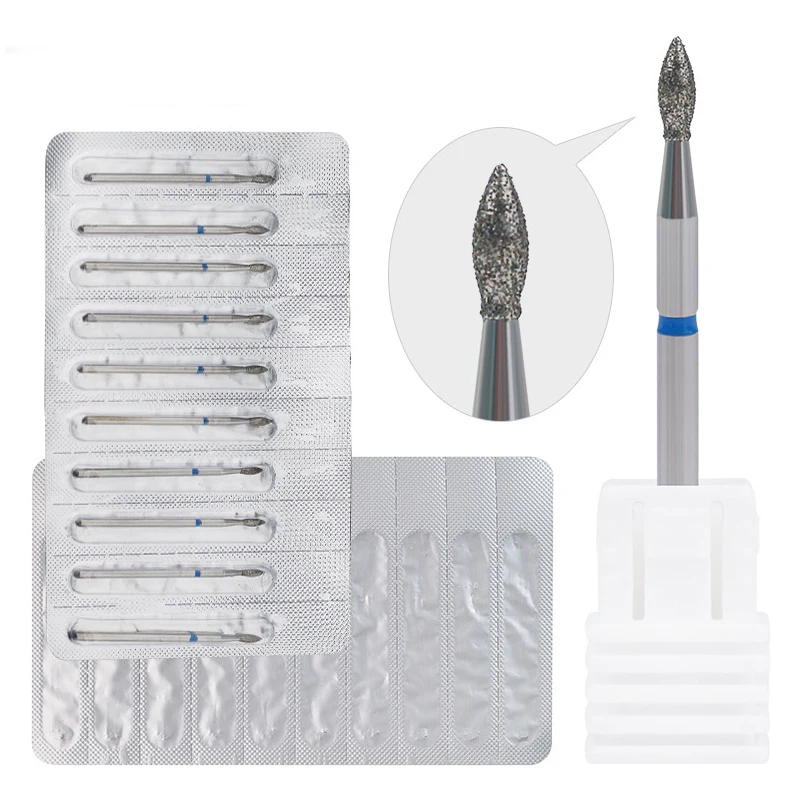 10/7Pcs Diamond Milling Cutter For Manicure Electric Nail Drill Bits Accessory Pedicure Machine Nail File Nails Gel Remover Tool 4