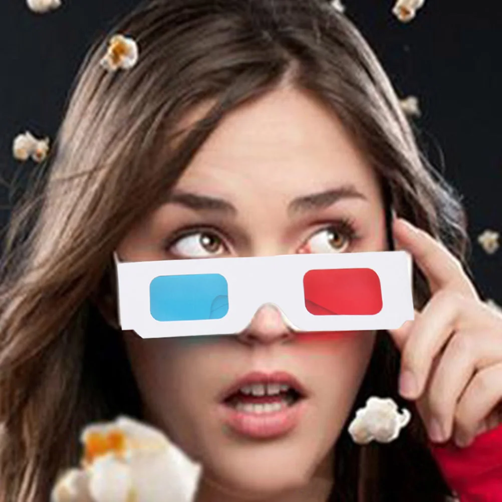 100Pcs Christmas Eyeglasses Cardboard Glasses Frame 3d Glasses Anaglyph Christmas Party 3d Viewing