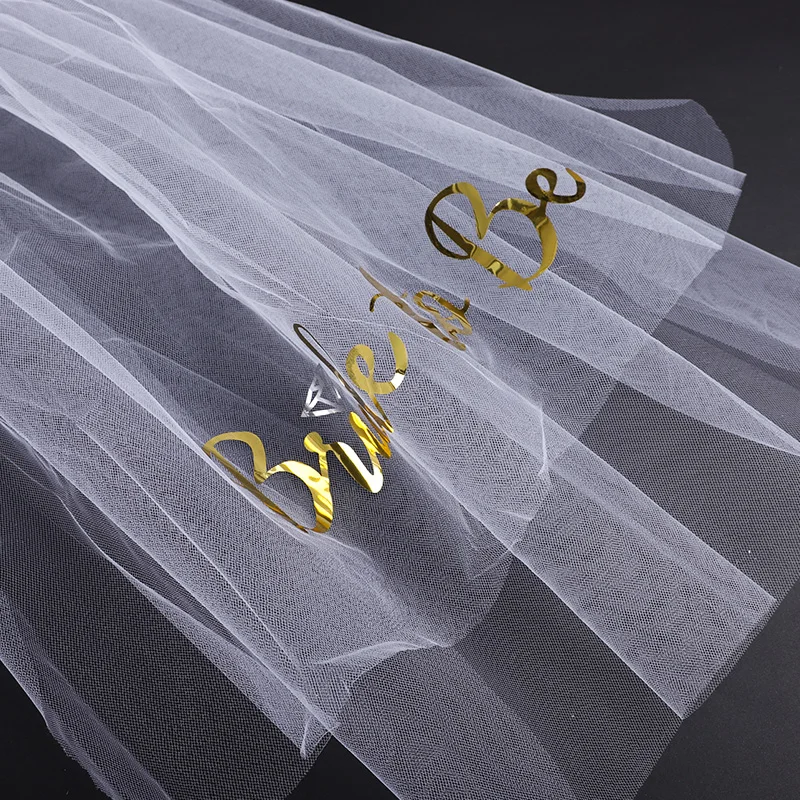 Bride To Be White Veil with Comb Bridal Shower Wedding Decoration Bachelorette Party Hen Night Supplies Bride Hair Accessories