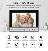 9 pouces TFT moniteur filaire WIFI IP sonnette extérieure étanche vidéo porte téléphone interphone visuel judas visionneuse contrôle d'accès 5