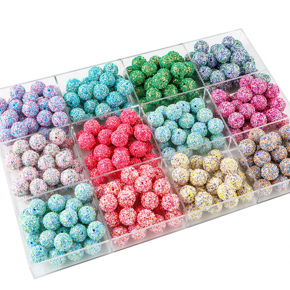 

20pzColorful 20mm Rainbow Sequins Acrylic Ball Beads Used For Necklaces, Bracelets, Keychains, Jewelry Accessories Production
