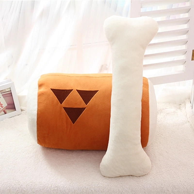 Nice Monster Hunter Huge Grilled Meat Pillow Plush Barbecu with Big Bone Stuffed Toy Children's Christmas Home Decoration Gift