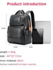 BOPAI Business backpack; Leather backpack; Multi-functional backpack; The first layer of cowhide backpack; Commuting backpack; L 2