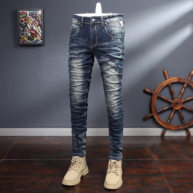 2Y Men Slim Fit Simplicio Ripped Jeans - Dark Blue - FASH STOP