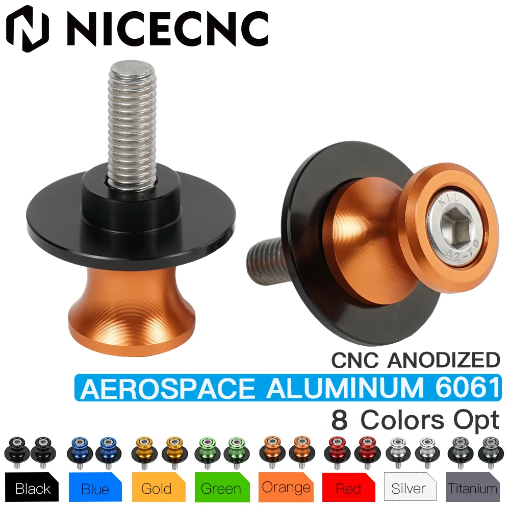 NICECNC M10 10mm swingarm spools slider for KTM Duke 125 250 390 690 Enduro SMC 990 Supermoto Kawasaki Ninja 250R 300R 400R 650R