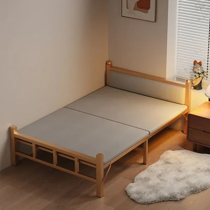 Multi Size Foldable Bed Solid Wood Single Adult Bed Heavy Duty Metal Frame Portable Space Saving Home Office Easy Assembly