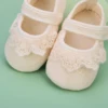 BeQeuewll Infant Baby Girls Shoes Non-Slip Soft Soled Lace Bowknot Flats Toddler First Walker Spring Autumn Princess Shoes 6