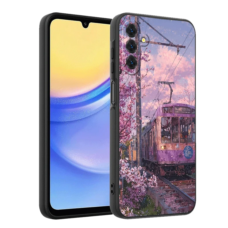 Retro Japanese Sakura Train Soft Phone Case