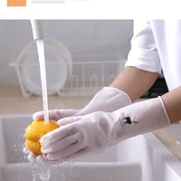 Waterproof Dishwashing Gloves for Women Thickened PVC Kitchen Cleaning Durable Latex Household Chores Gloves - Image 2