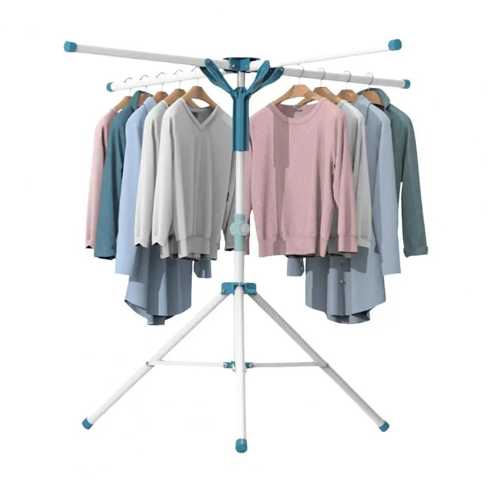 Easy Assembly Indoor/Outdoor Laundry Drying Rack Tripod Clothes Drying Rack Strong Load-bearing Height-Adjustable Foldable 4