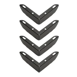 Set of 4 Stylish Metal Furniture Support Legs - Three - Pronged Design (Black)