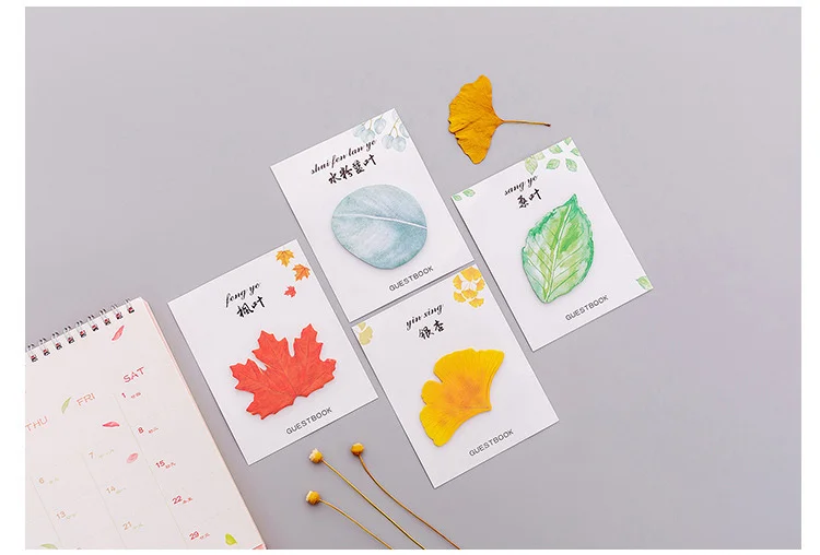 Niedliche Kawaii Naturpflanzen-Blatt Haftnotizen Memo-Pad Büro-Planer Aufkleber Schreibwaren Schulbedarf Dekoration Klebestreifen – Detail 18